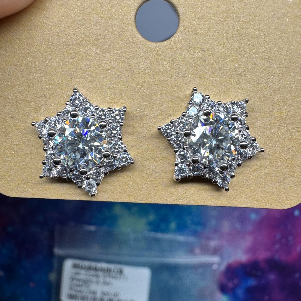 Sparkling Star Shaped Earrings 2.0ct Moissanite